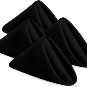 Spun Poly Table Napkin - Black