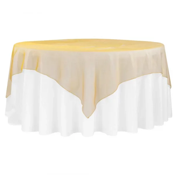 Square Organza Table Overlay - Gold