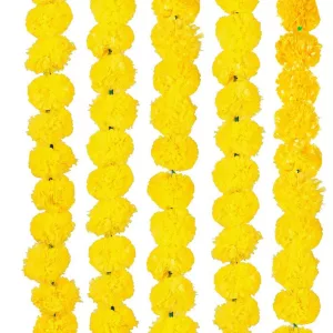 Artificial Yellow Marigold Flower Garland