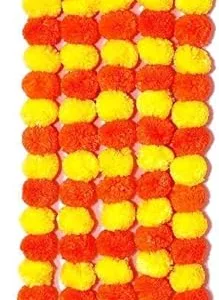 Artificial Yellow & Orange Marigold Flower Garlands